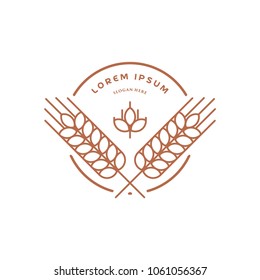 Wheat Logo Design Template. Vector Illustration.