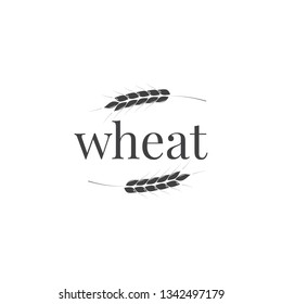 Wheat logo design. Wheat typography and ears. Business design template.