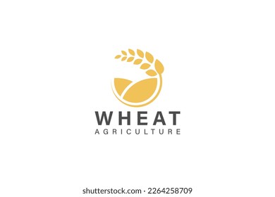 Wheat logo design vector with circle concept