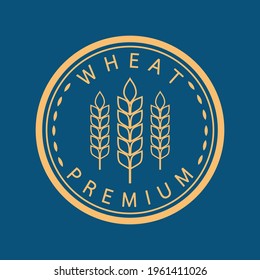Wheat logo design vector symbol. Premium wheat logo.