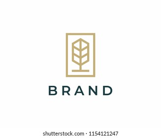 Wheat logo design vector. Universal wheat logo.