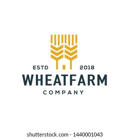 Wheat logo design vector. Universal farm logo.