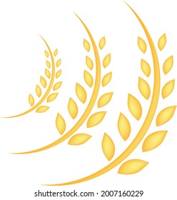 wheat logo, ears, vector, yellow color
