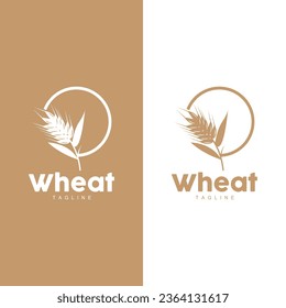 Wheat Logo Grain Design Simple Illustration Template
