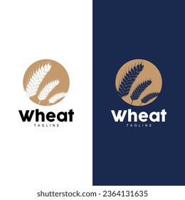 Modelo de ilustración simple de diseño de grano con logotipo de trigo