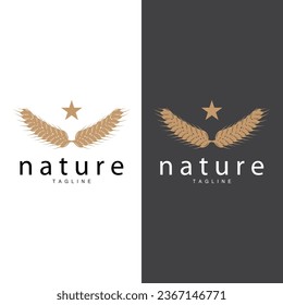 Wheat Logo Grain Design Simple Illustration Template