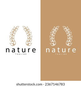 Wheat Logo Grain Design Simple Illustration Template