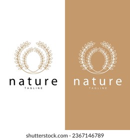 Wheat Logo Grain Design Simple Illustration Template