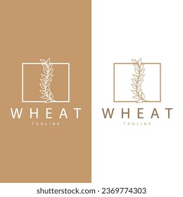 Einfache Illustrationsvorlage für das Design von Weizen-Logo