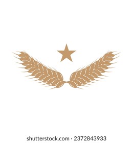 Wheat Logo Grain Design Simple Illustration Template
