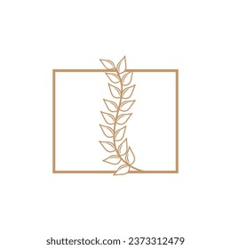 Wheat Logo Grain Design Simple Illustration Template