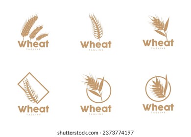 Wheat Logo Grain Design Simple Illustration Template