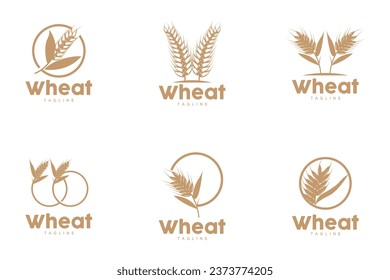 Wheat Logo Grain Design Simple Illustration Template