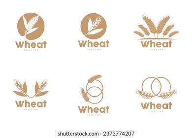 Wheat Logo Grain Design Simple Illustration Template