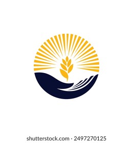 Wheat logo with hand symbol