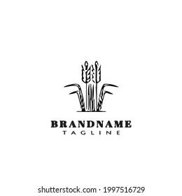 wheat logo icon design template modern illustration