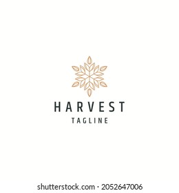 Wheat logo icon design template flat vector