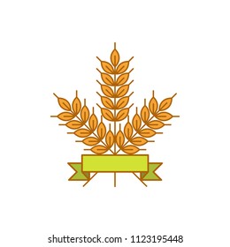 Wheat logo icon emblem design. Food cereal grain badge vector illustration