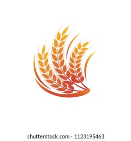 Wheat logo icon emblem design. Food cereal grain badge vector illustration