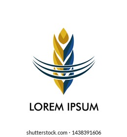 wheat logo icon for natural symbol in farm company