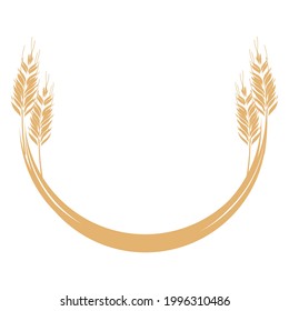 Logo de trigo aislado en ilustración vectorial de fondo blanco.