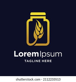 wheat logo with jar concept
