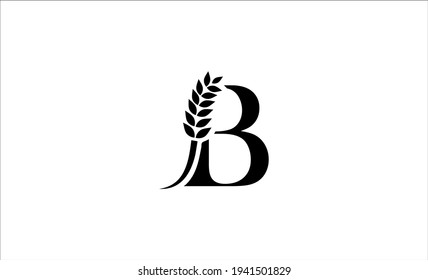 wheat logo letter b vector illustration