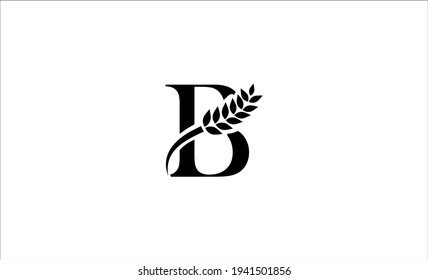 Wheat Logo Letter B Vector Illustration