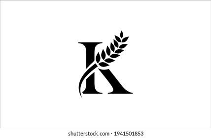 wheat logo letter k vector illustration