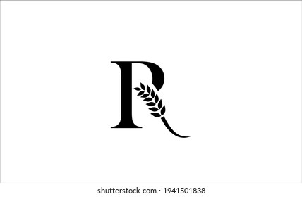 wheat logo letter R vector illustration
