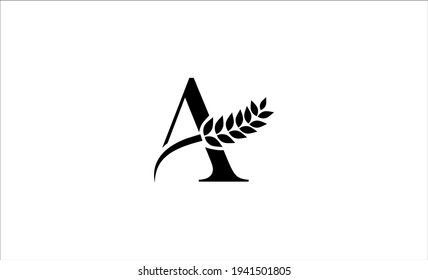 wheat logo letter a vector illustration