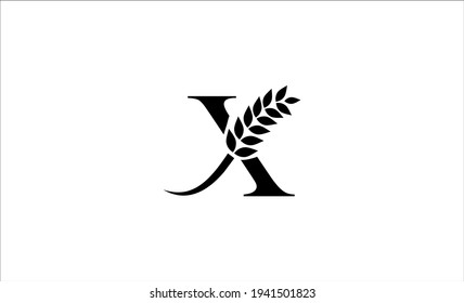 wheat logo letter X vector illustration