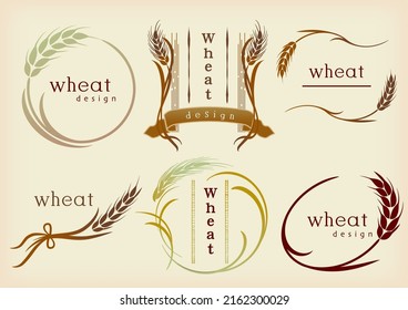 Wheat wheat logo mark illustration