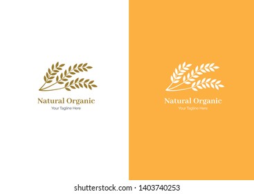 Wheat logo or Set collection wheat paddy logo