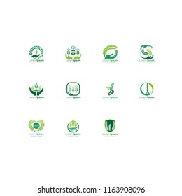 wheat logo set with green color