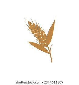 Logotipo de trigo, diseño simple de huertos para granjeros, ilustración de silueta de plantilla para vectores