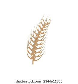 Wheat Logo, Simple Farmer Garden Design, Vector Template Silhouette Illustration