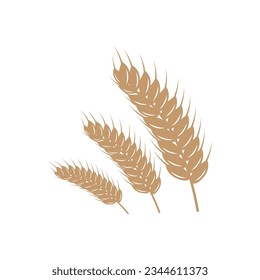 Wheat Logo, Simple Farmer Garden Design, Vector Template Silhouette Illustration