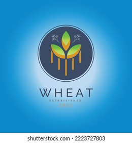 Wheat logo template design for brand or company and other