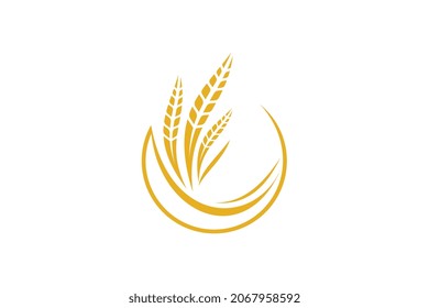 Wheat logo template design vector, icon illustration