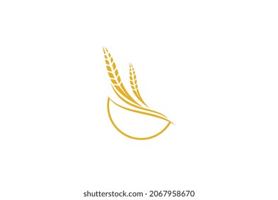 Wheat logo template design vector, icon illustration