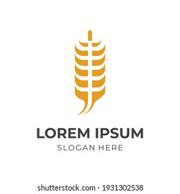 Weizen-Logo-Vorlage flach orangefarben