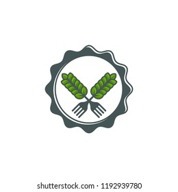 wheat logo template, fresh food icon symbol vector