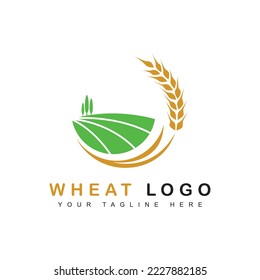 wheat logo template. isolated wheat field icon. vector illustration