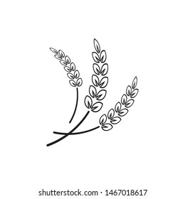Wheat logo template vector bakery icon design