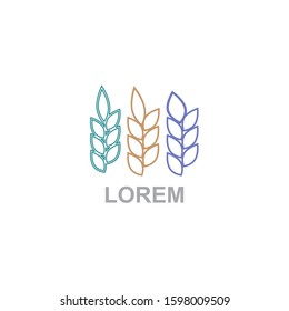 wheat Logo Template vector design. grain or rice icon. symbol of agriculture