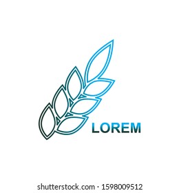 wheat Logo Template vector design. grain or rice icon. symbol of agriculture