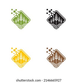 Icono vectorial de la plantilla de logotipo de trigo 