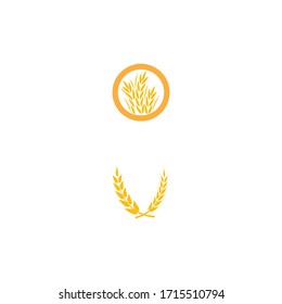 Carácter de símbolo vectorial de plantilla de logotipo de trigo