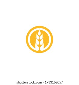 Carácter del símbolo vectorial de la plantilla de logotipo de trigo